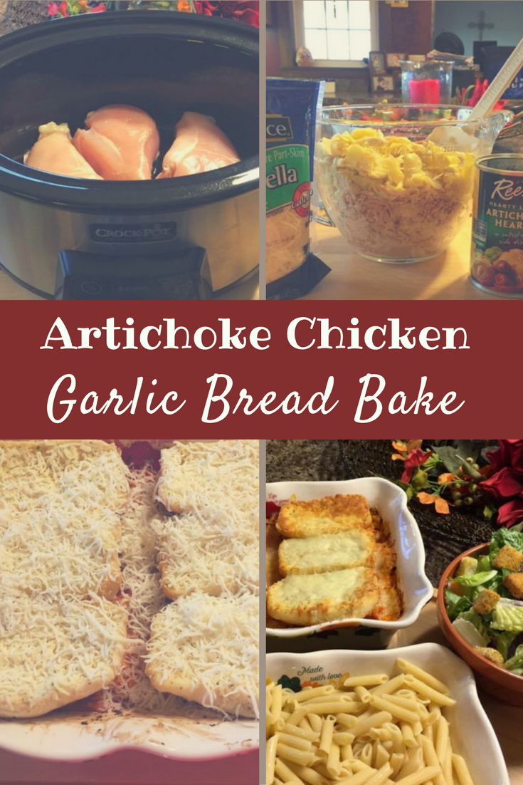 Artichoke Chicken Garlic Bread Bake