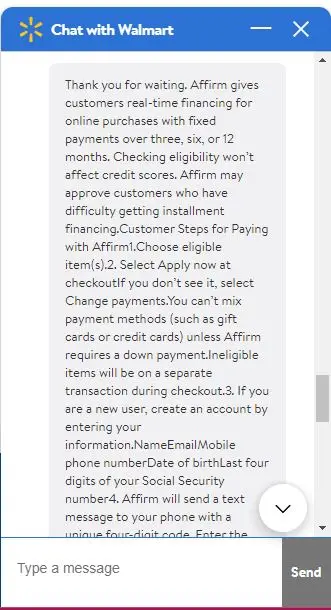 Chat with walmart screenshot 3