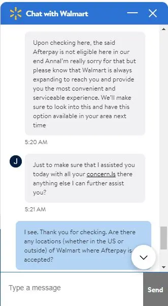 Chat with walmart screenshot 5